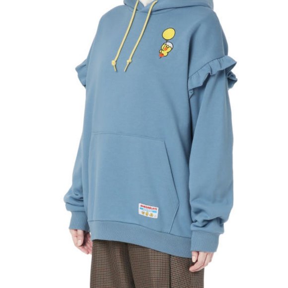 CHOCOOLATE: LINE FRIENDS embroidered ruffled hoodie SZ S - Picture 3 of 14